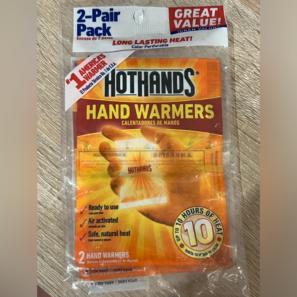 HotHands Hand Warmers Pairs Safe Natural Odorless Pocket Heat 2 Pair Pack